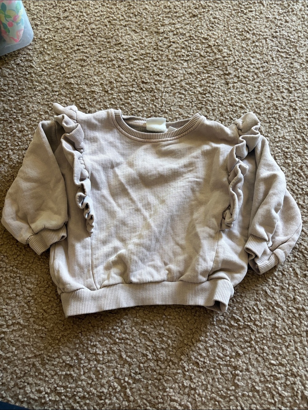 B62 Zara Kids (12-18) Nude Ruffle Detailing Crewneck— SO CUTE!!!